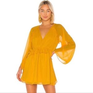 Tularosa Yellow Bell Sleeve Dress
